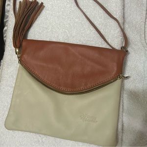 Venice Leather cross body purse 7.5 x 8.5 strap is a little over 2ft. Soft.